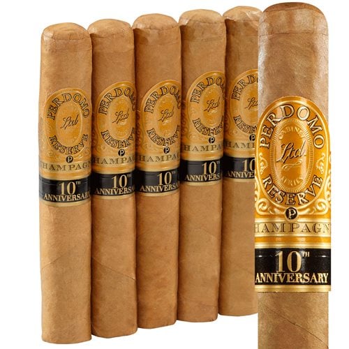 Perdomo Reserve 10th Anniversary Champagne Robusto Connecticut (Toro) (5.0"x54) Pack of 5