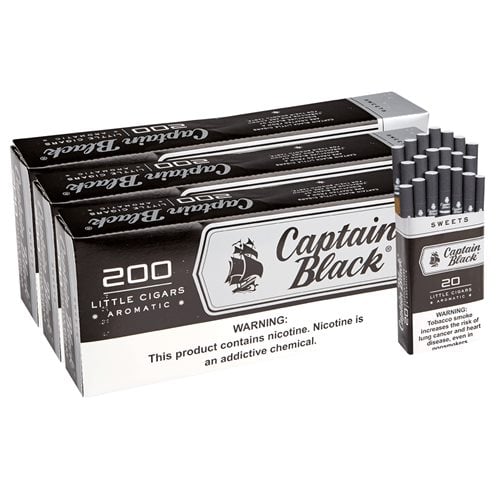 Captain Black Sweets Natural Filtered Sweet 3-Fer (Cigarillos) (3.8"x20) Pack of 600