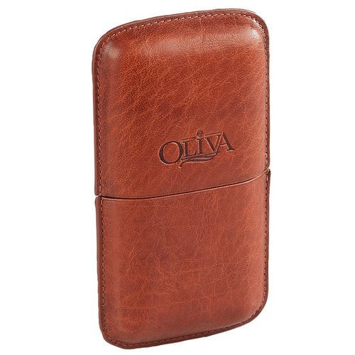 Oliva Leather Cigar Case  3-Finger
