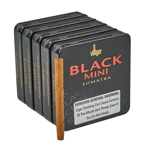Villiger Mini Color Series Cigarillos Black Sumatra Filtered (3.1"x21) Pack of 100