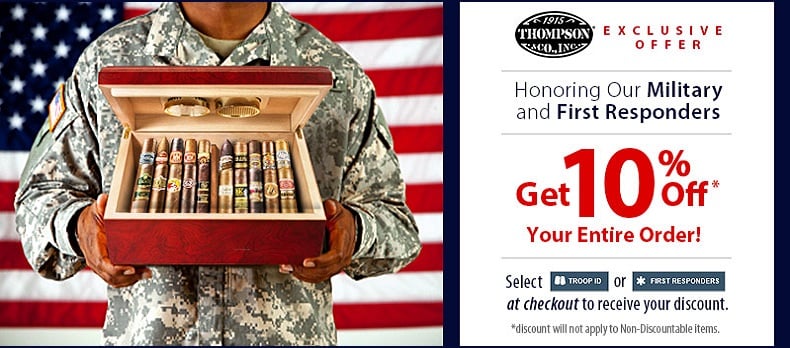 Thompson Cigar Welcome Military & First Responders
