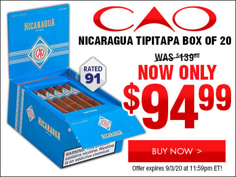 CAO Nicaragua Tipitapa Box of 20 NOW: $94.99