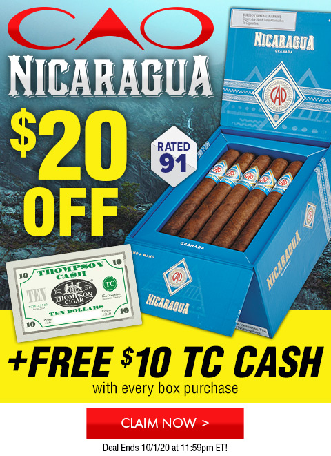 $20 Off CAO Nicaragua Boxes!