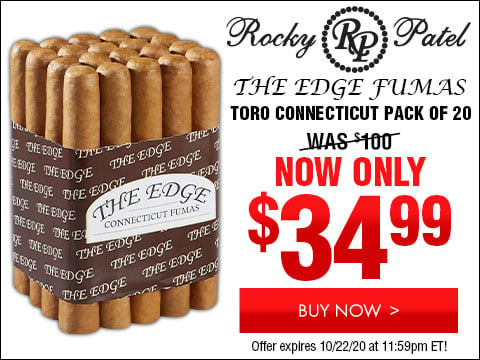 Rocky Patel Edge Fumas Toro Connecticut Pack of 20 - NOW: $34.99