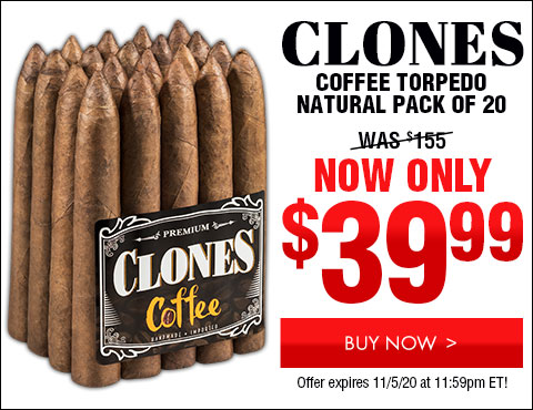 Clones Coffee Torpedo Natural Pack of 20 - NOW: $39.99