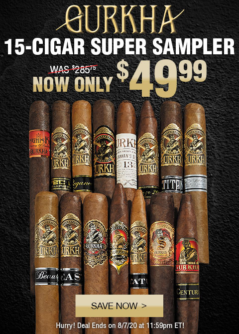 SAMPLER SATURDAY: Gurkha 15-Cigar Super Sampler NOW: $49.99!