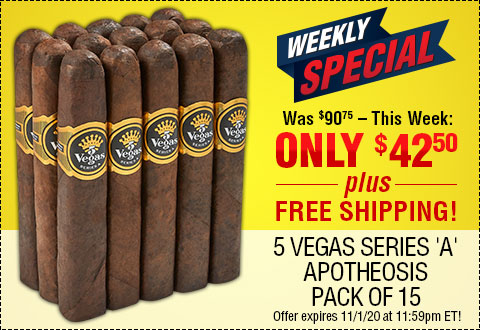 LAST CALL: WEEKLY SPECIAL l  5 Vegas Series 'A' Apotheosis Pack of 15 - NOW: $42.50