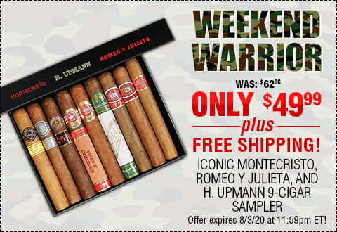 Weekend Warrior: Iconic Montecristo, Romeo y Julieta, And H Upmann 9 Cigar Sampler NOW: $49.99