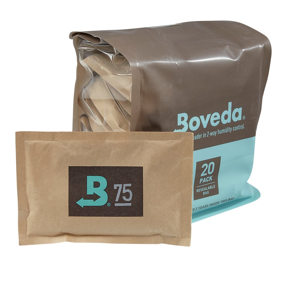 2 Boveda 75% Packs 2-Way Humidor Control Large 60 gram Sealed Packets