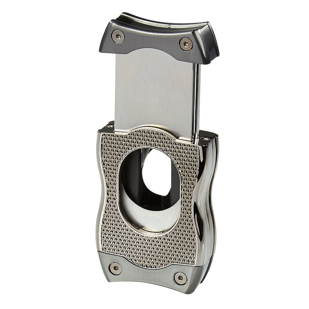 HERMES Cigar cutter in silver plated metal with chevrons…