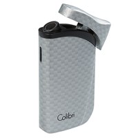 Colibri Falcon Carbon Fiber Silver Torch Lighter  Silver Carbon Fiber