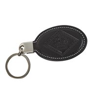 Diamond Crown Leather Keychain  Black