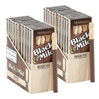 Black & Mild Wood Tip Cigarillo Natural 2-Fer (Cigarillos) (5.0"x30) PACK (100)