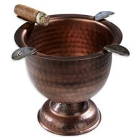 Stinky Cigar Tall Brown Ashtray With 4 Stirrups  Copper - Hammered