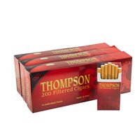 Thompson Filtered Cigars Hard Pack 3-Fer Natural Filtered Smooth (Cigarillos) (3.5"x18) Pack of 600