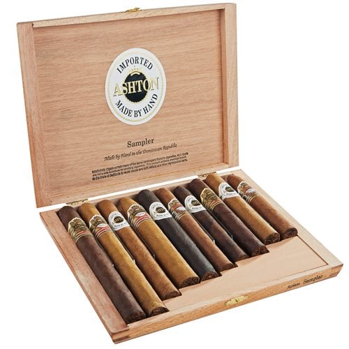 Ashton 10-Cigar Humidor Collection  SAMPLER (10) + Humidor