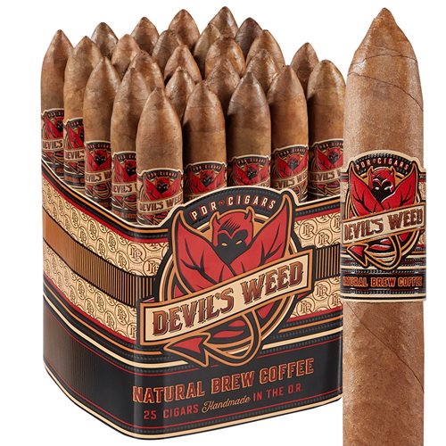 Devil's Weed Natural Brew Coffee Belicoso Habano (6.5"x52) PACK (25)