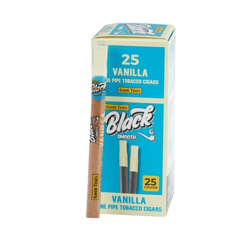 Good Times Black Tipped Cigarillos Vanilla (4.2"x27) Box of 25