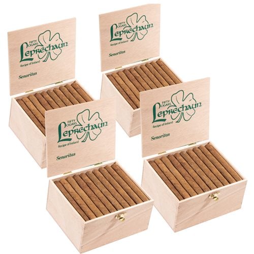 Leprechaun Senoritas Natural 4-Fer (Cigarillos) (3.8"x31) Box of 200