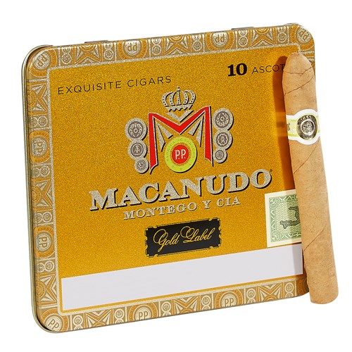 Macanudo Gold Label Ascot Cigarillos Connecticut (4.2"x32) PACK (10)