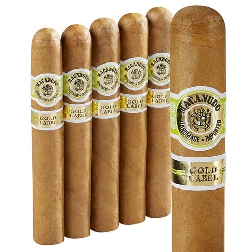 Macanudo Gold Label Crystal Robusto Connecticut (No Tube) (5.5"x50) Pack of 5