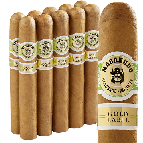 Macanudo Gold Label Crystal Connecticut Robusto 10 Pack (5.5"x50) Pack of 10