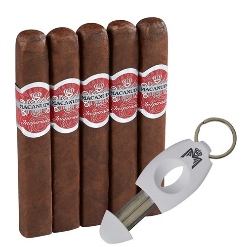 Macanudo Keychain V-Cutter & Inspirado Red Robusto  5 Cigars