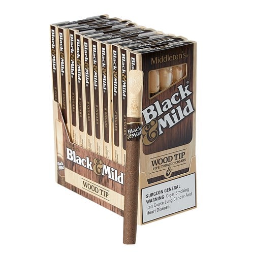 Black & Mild Wood Tip Original Cigarillo (Cigarillos) (5.0"x30) PACK (50)