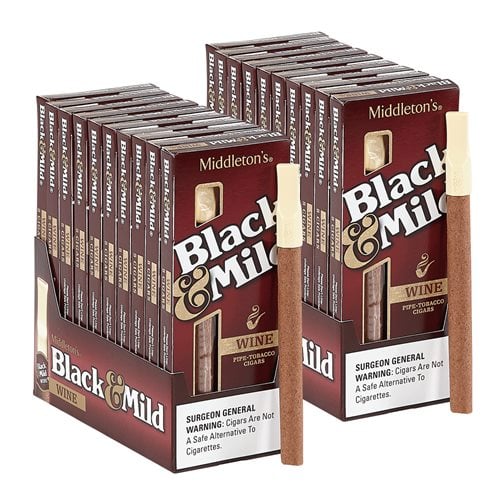 Black & Mild Wine Cigarillo Natural 2-Fer (Cigarillos) (5.0"x30) PACK (100)