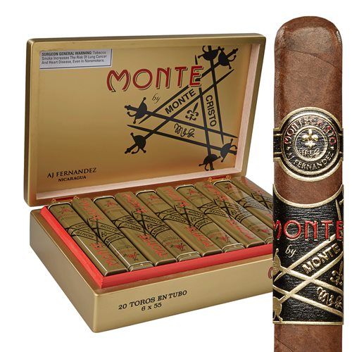 Monte By Montecristo by AJ Fernandez Toro Tubo Habano (6.0"x55) BOX (20)