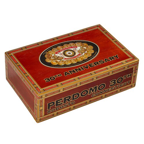 Perdomo 30th Anniversary Box-Pressed Connecticut (Robusto) (5.0"x54) Box of 30