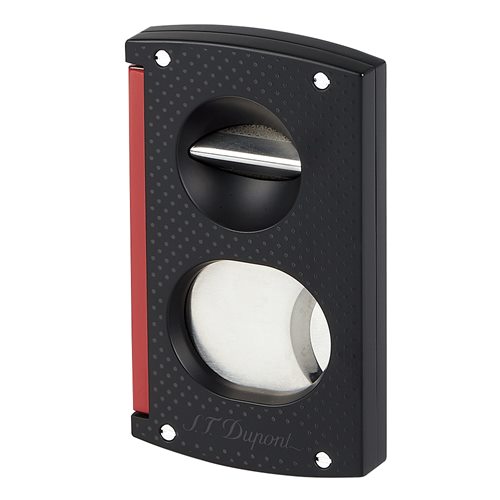 S.T. Dupont Black and Red Dual Cigar Cutter  Black/Red