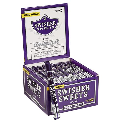 Swisher Sweets Grape Natural Foil Wrapped (Cigarillos) (4.8"x28) BOX 60