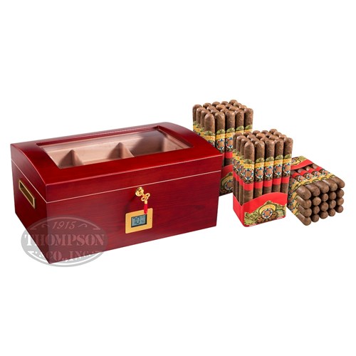 Barrel Humidor Combo - Thompson Red Corona Cigars, Humidor and Cigar Case Cigar Accessory Samplers