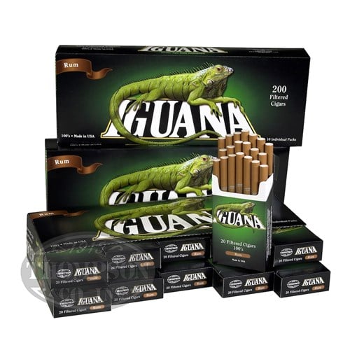 Iguana Little Cigars Filtered Large Cigar Natural Filtered Rum 5-Fer