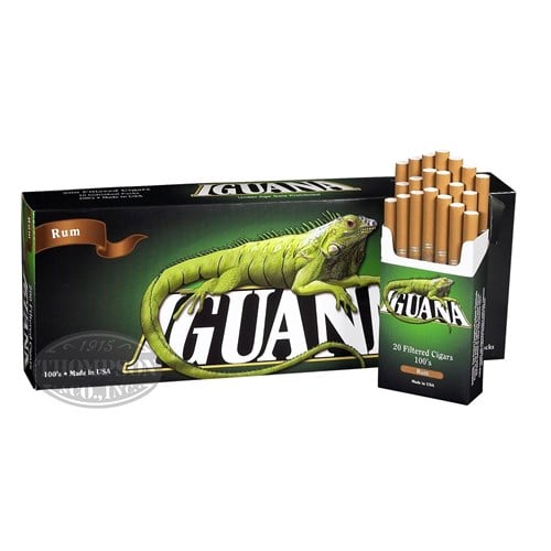 Iguana Little Cigars Little Cigar Rum Hard Pack Natural Filtered Rum