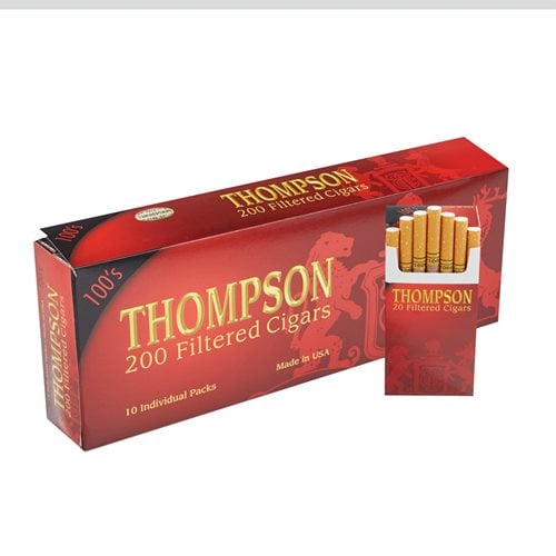 Thompson Filtered Cigars Hard Pack Natural Filtered Cherry (Cigarillos) (3.5"x18) BOX 200