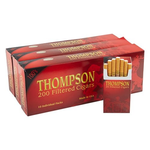 Thompson Filtered Cigars Hard Pack 3-Fer Natural Full (Cigarillos) (3.5"x18) PACK (600)