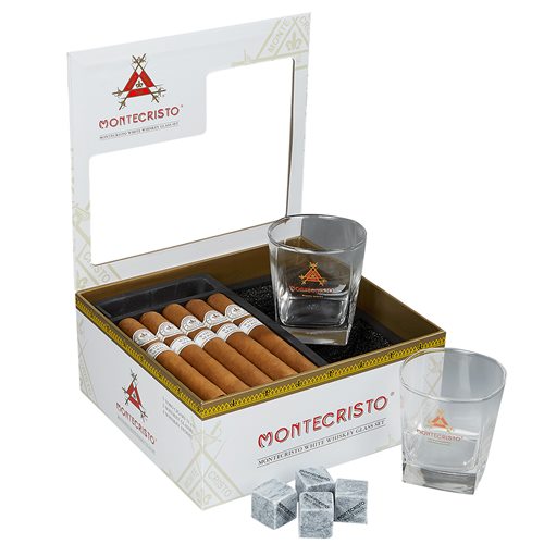 Montecristo White Whiskey Glass Set Cigars